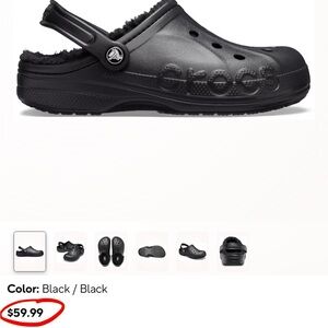 Black Baya Lined Clog Crocs